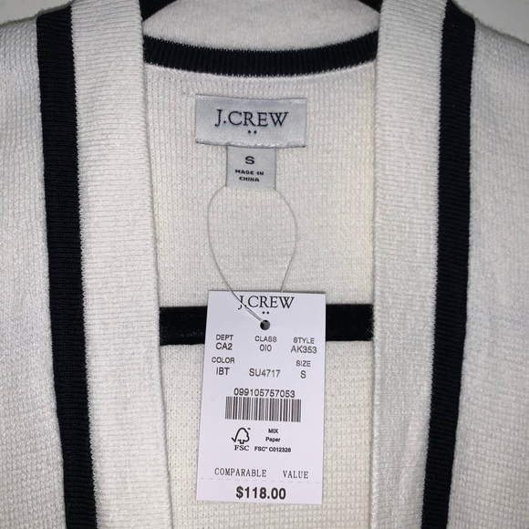 White J crew cardigan size small NWT - Picture 2 of 6